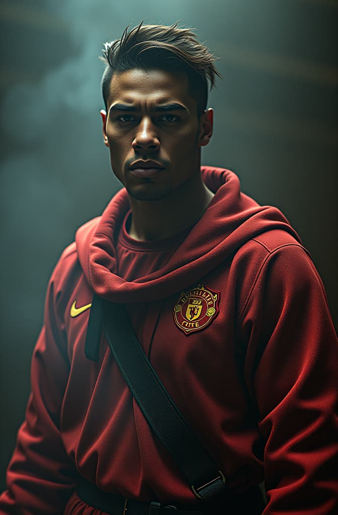  ronaldo nazário hyperrealistic, full body, detailed clothing, highly detailed, cinematic lighting, stunningly beautiful, intricate, sharp focus, f/1. 8, 85mm, (centered image composition), (professionally color graded), ((bright soft diffused light)), volumetric fog, trending on instagram, trending on tumblr, HDR 4K, 8K