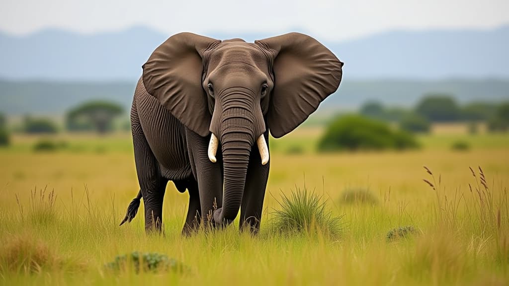  african elephant in lush savanna