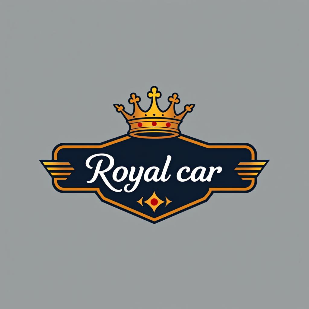  design a logo, corona per autonoleggio di auto , with the text 'royal car '.