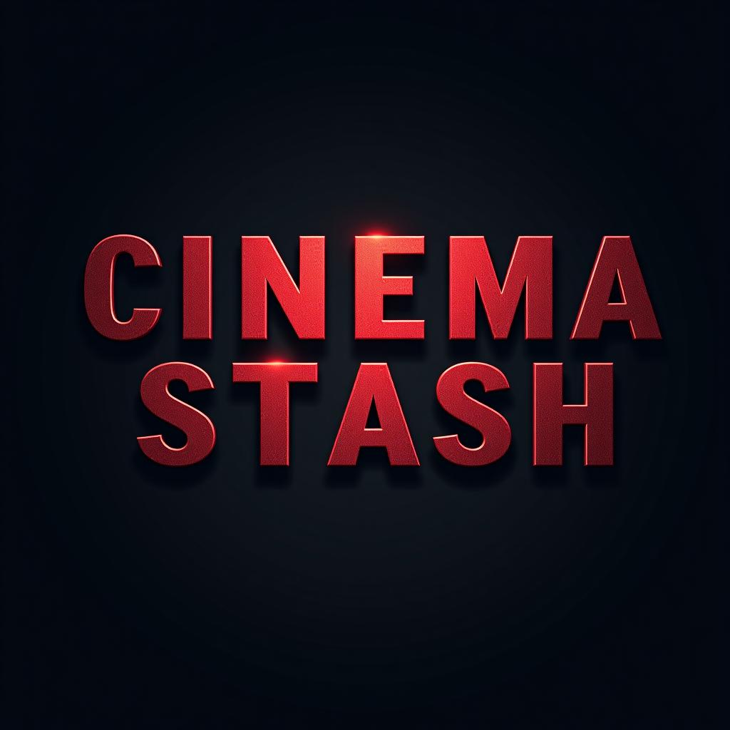  a movie poster logo of word "cinema stash", dark theme