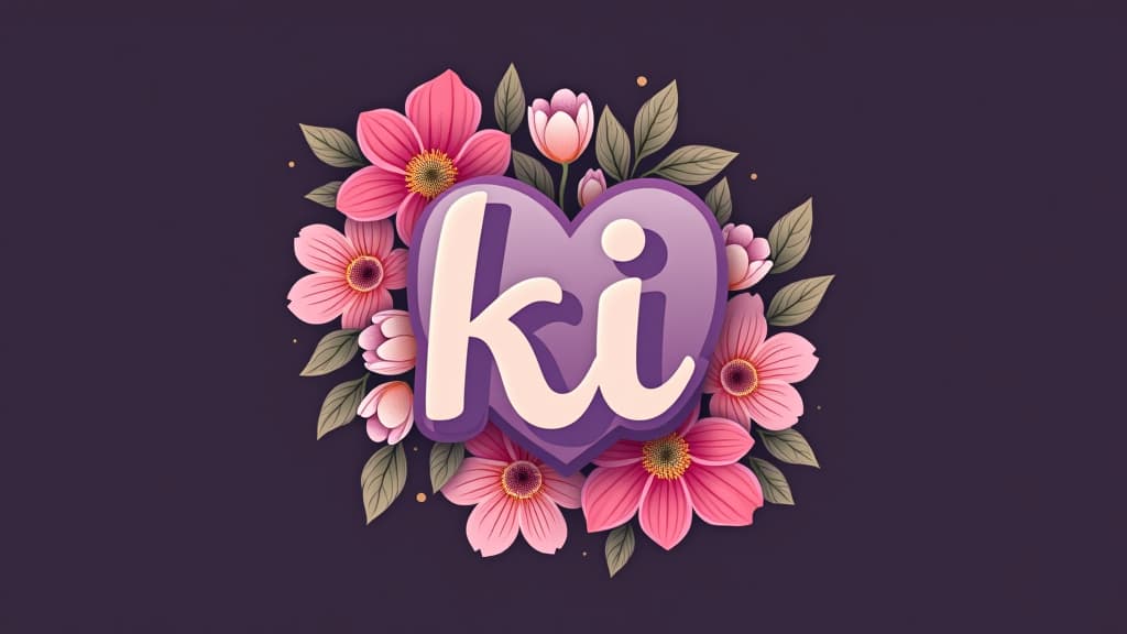  design a logo, girly, flowers,, with the text 'k'.