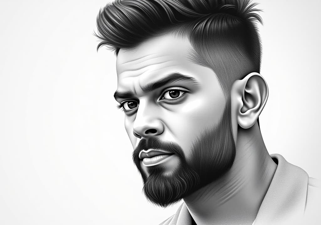  good quality, high quality, virat kohli drawing in pencil