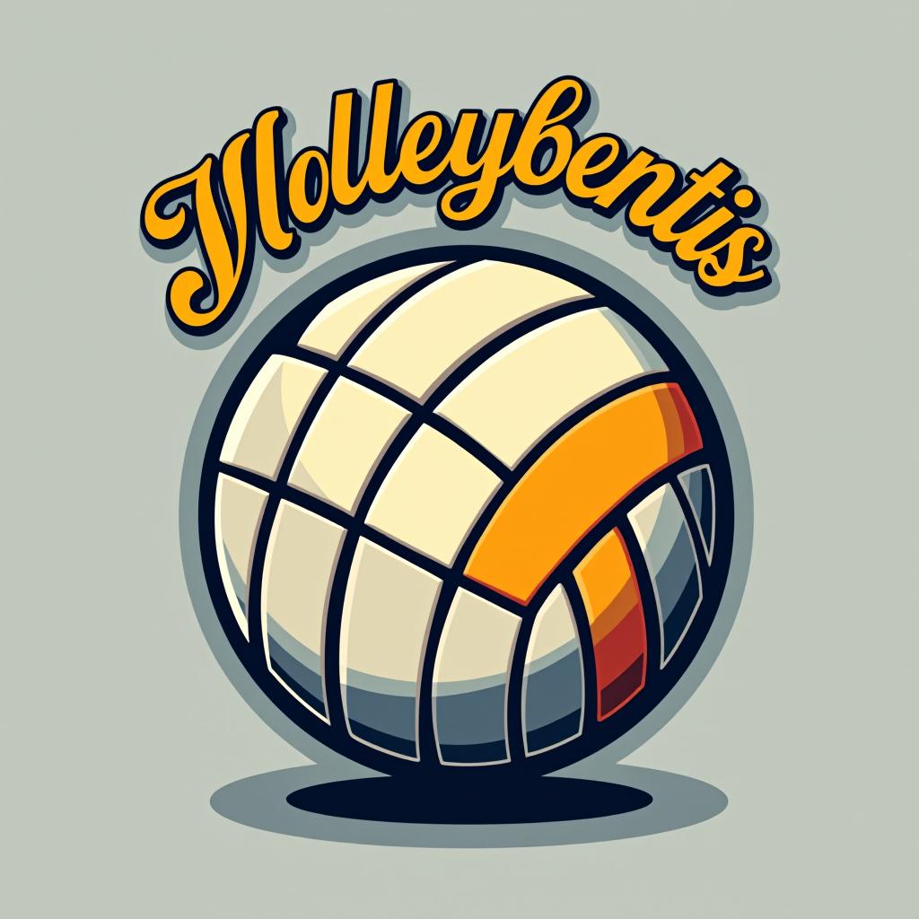  volleyball with text hamelentis above it but with curve to align with the volleyball , (logo:1.15), hq, hightly detailed, 4k