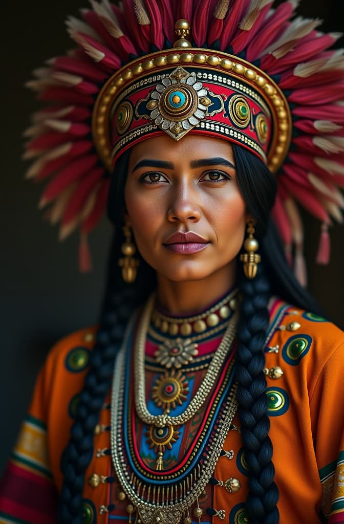  hispanic cultural and traditional tribe hyperrealistic, full body, detailed clothing, highly detailed, cinematic lighting, stunningly beautiful, intricate, sharp focus, f/1. 8, 85mm, (centered image composition), (professionally color graded), ((bright soft diffused light)), volumetric fog, trending on instagram, trending on tumblr, HDR 4K, 8K