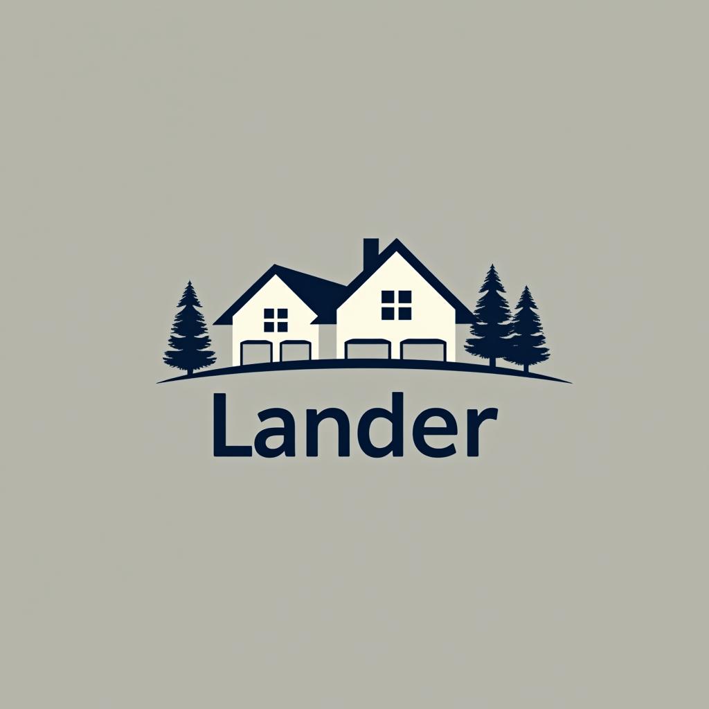  design a logo. minimal line logo in the theme of real estate, with the text ‘lander’