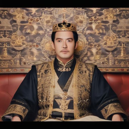 king in 电影风格 style with 渐变 background