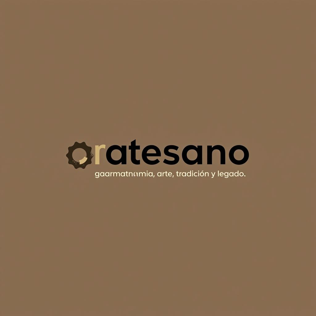  design a logo, in a pencil style. marca “artesano” colores claros tonos cafés minimalista, simple y elegante, with the text 'gastronomía, arte, tradición y legado'.