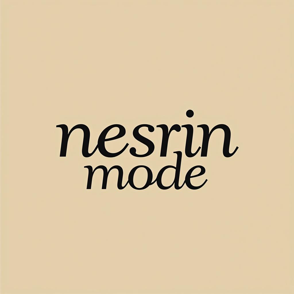  design a logo, in a realism style. erstelle mir ein logo für ein kleider laden abstrakt beige gold schwarz , with the text 'nesrin mode '.