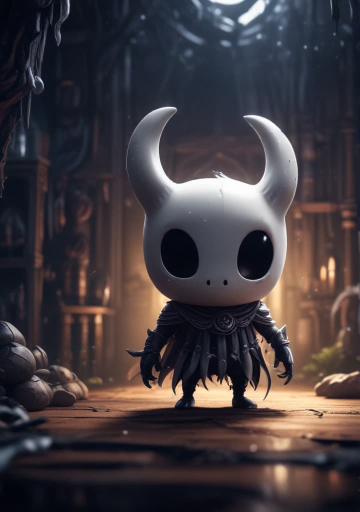 wallpaper about the game hollow Knight highly detailed,studio lighting,professional,vivid colors, cinematic lighting, HDR, UHD, 4K, 8k, 64K