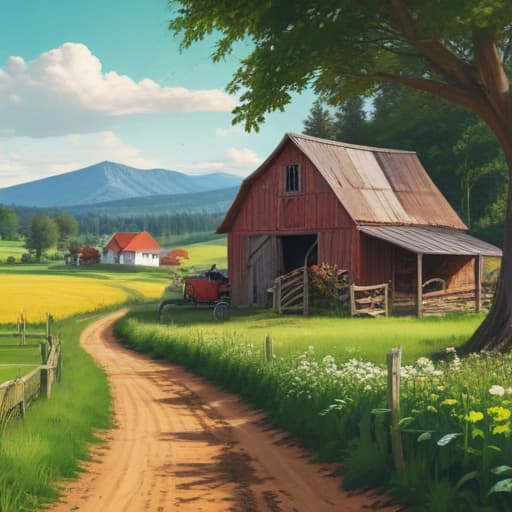 Farm To Explore in Comic Art style with Nature background