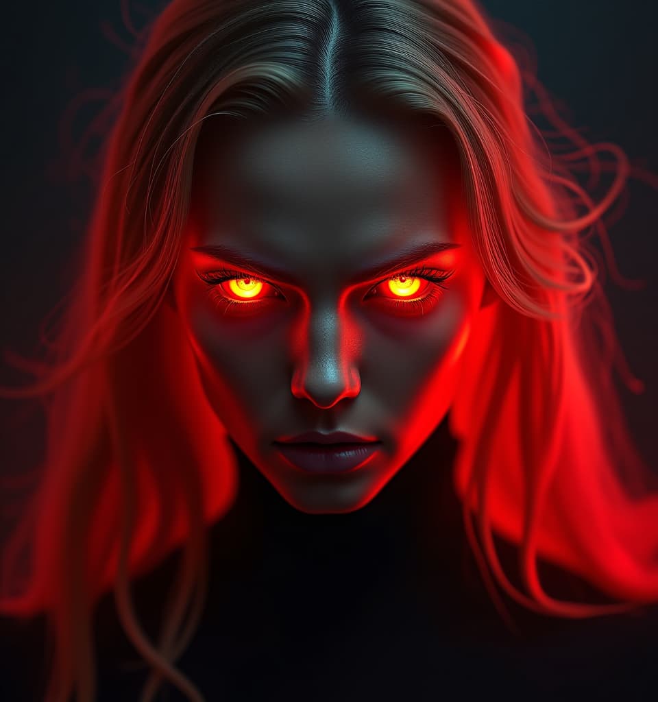  abstract image conveying the emotion of anger black background. red fire evil glowing eyes, angry woman, (large fire letters across the woman, "anger":1.5) ultra high definition rendering, dissolution of textures. radiant and fiery aura, bright and ethereal energy. hyperrealistic, full body, detailed clothing, highly detailed, cinematic lighting, stunningly beautiful, intricate, sharp focus, f/1. 8, 85mm, (centered image composition), (professionally color graded), ((bright soft diffused light)), volumetric fog, trending on instagram, trending on tumblr, HDR 4K, 8K