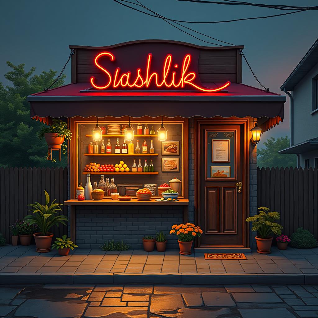  shashlik place (or grill house)