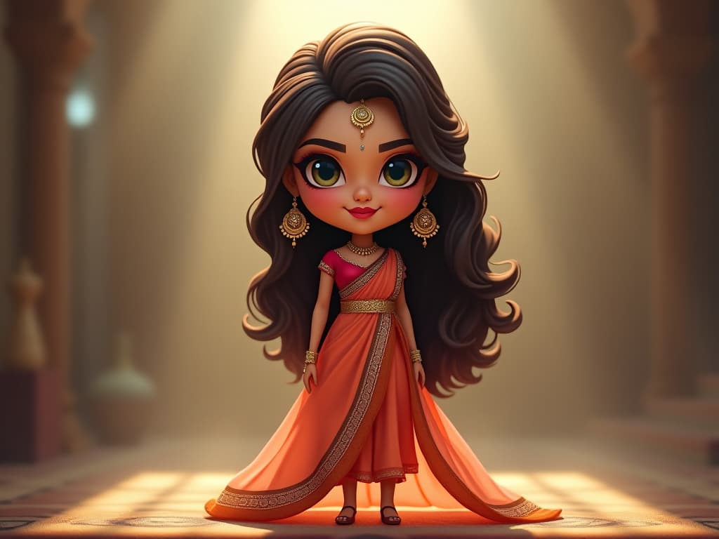  chibi caricatures of bollywood heroines and actresses hyperrealistic, full body, detailed clothing, highly detailed, cinematic lighting, stunningly beautiful, intricate, sharp focus, f/1. 8, 85mm, (centered image composition), (professionally color graded), ((bright soft diffused light)), volumetric fog, trending on instagram, trending on tumblr, HDR 4K, 8K