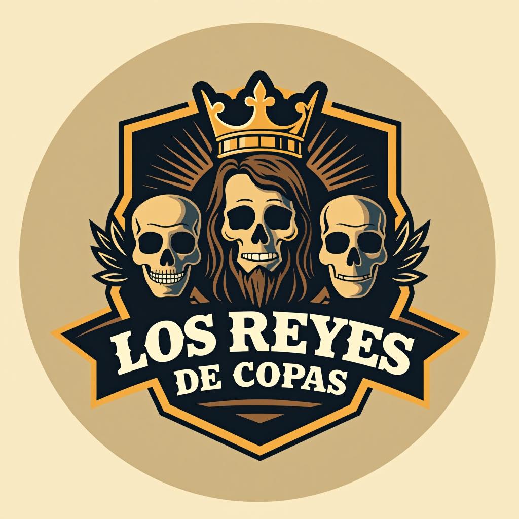  design a logo, un logo para un grupo de amigos que diga los reyes de copas