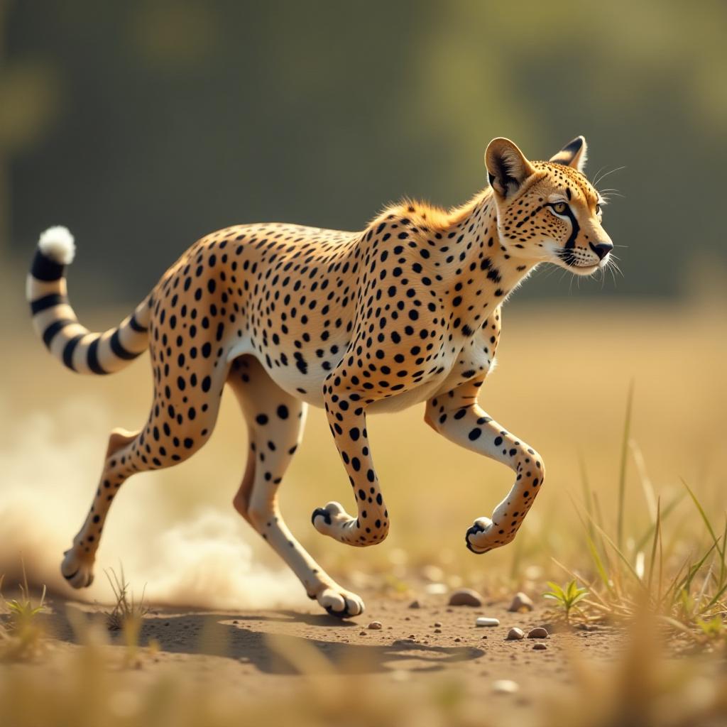  (a real cheetah:1.1) chases (robotic antelope:1.2)