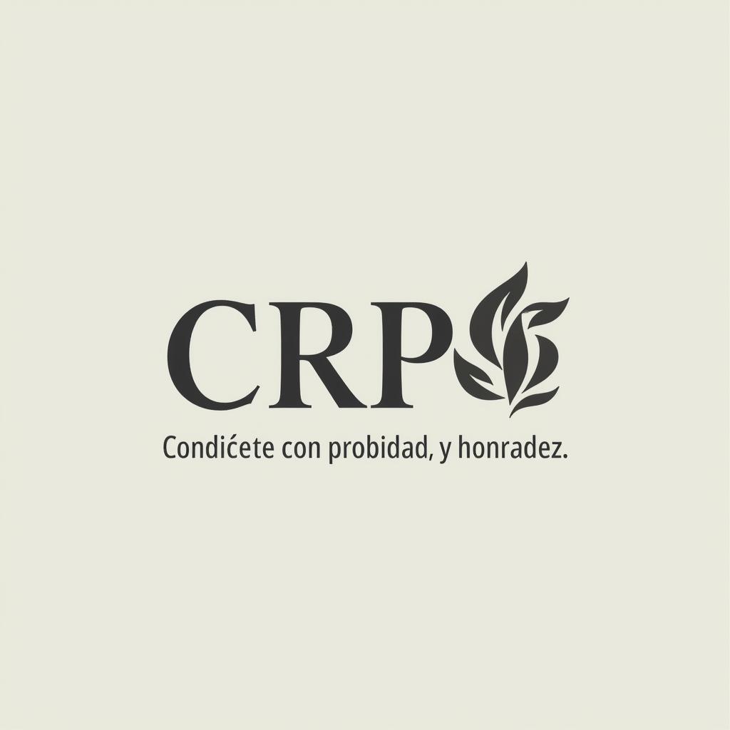  design a logo, crph, with the text 'condúcete con rectitud, probidad y honradez.'.