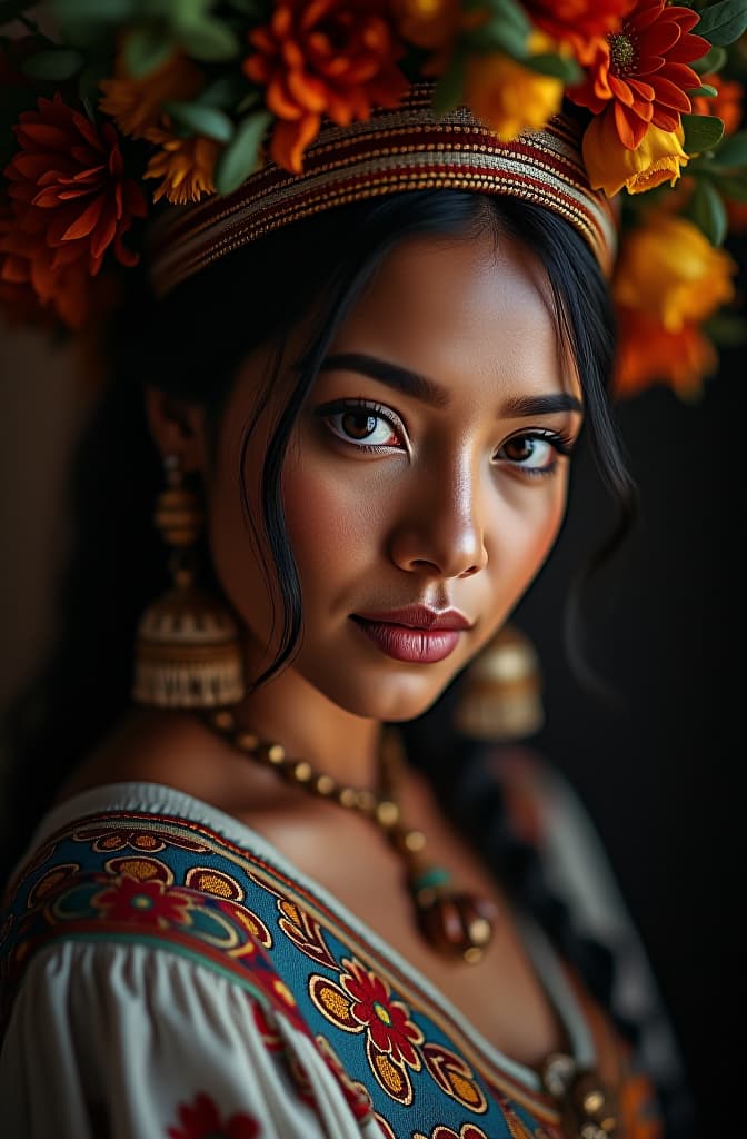  mujer tsáchila ecuatoriana maquillaje tradicional hyperrealistic, full body, detailed clothing, highly detailed, cinematic lighting, stunningly beautiful, intricate, sharp focus, f/1. 8, 85mm, (centered image composition), (professionally color graded), ((bright soft diffused light)), volumetric fog, trending on instagram, trending on tumblr, HDR 4K, 8K