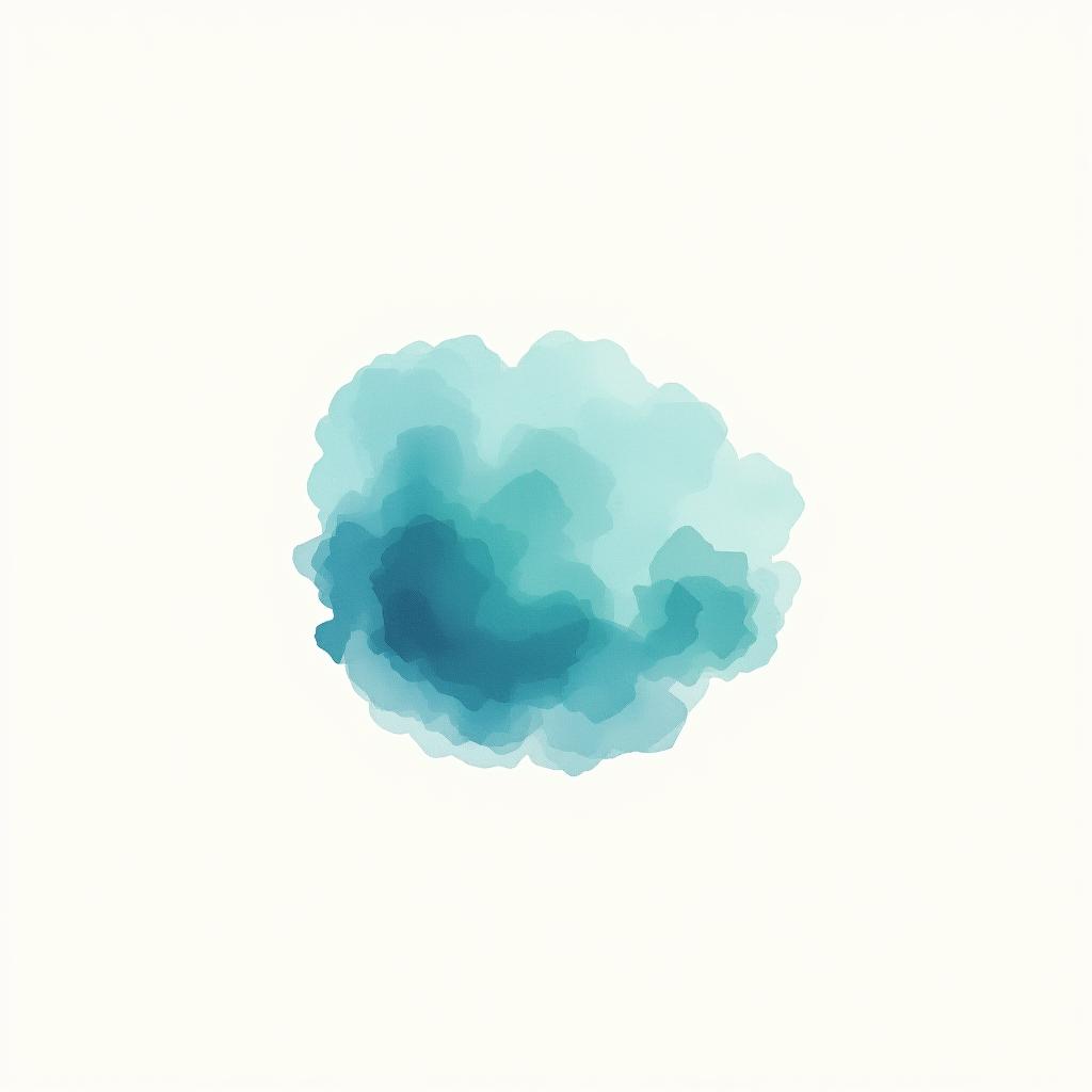  design a logo, watercolor style, logo, sea, blue teal colors, white background