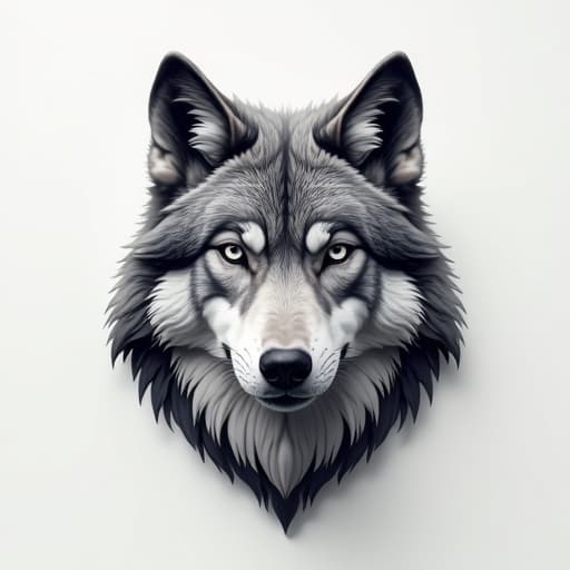  un logotipo de cara de lobo simple y moderno, en lugar de una representación detallada, debería tener una apariencia más abstracta y estilizada, solo colores gris, plateado y blancogiven brand name "" logo will also be written hyperrealistic, full body, detailed clothing, highly detailed, cinematic lighting, stunningly beautiful, intricate, sharp focus, f/1. 8, 85mm, (centered image composition), (professionally color graded), ((bright soft diffused light)), volumetric fog, trending on instagram, trending on tumblr, HDR 4K, 8K