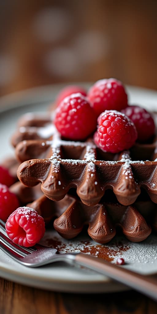  delicious dessert dish chocolate raspberry waffle berry