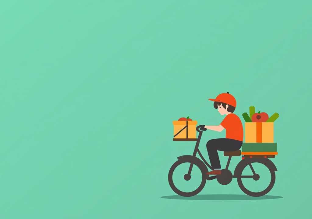  food delivery symbol with copy space for project planning concept in photo stock