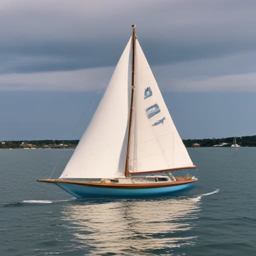 Shark shaped sailboat written Tina