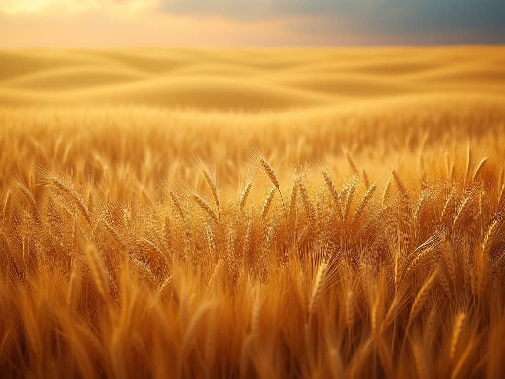  high resolution photo of amber waves of grain, beautiful field of wheat growing