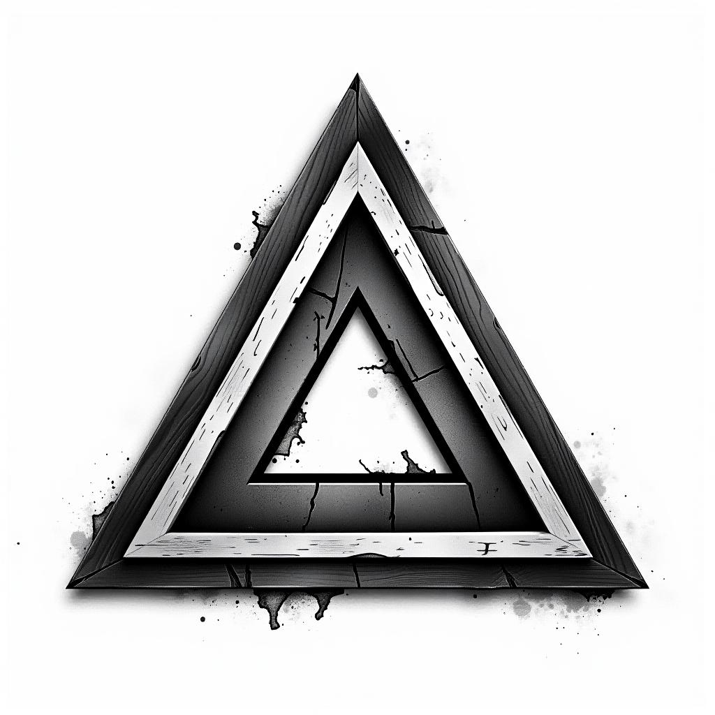  triangle, (logo:1.15), black and white, hq, hightly detailed, 4k