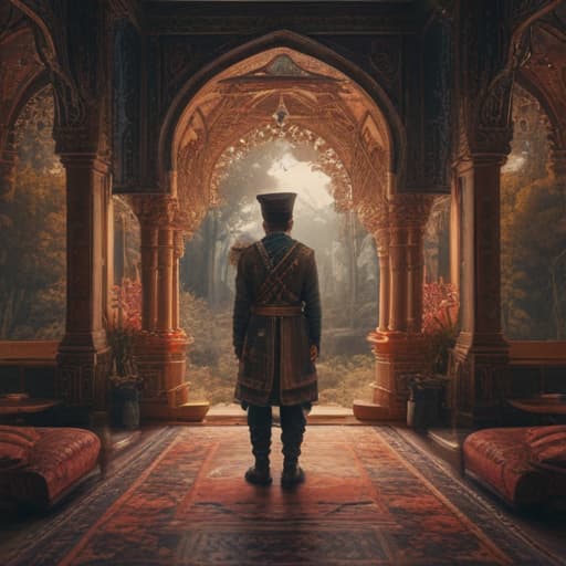 {subject} in the style of intricate psychedelic landscapes, flat illustrations, 2d game art, qajar art, forestpunk, high resolution, contemporary take on medieval art,null,null , symmetrical balance, in-frame, 4K hyperrealistic, full body, detailed clothing, highly detailed, cinematic lighting, stunningly beautiful, intricate, sharp focus, f/1. 8, 85mm, (centered image composition), (professionally color graded), ((bright soft diffused light)), volumetric fog, trending on instagram, trending on tumblr, HDR 4K, 8K