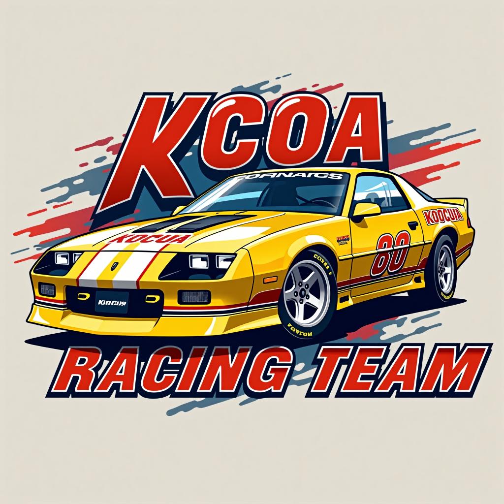  design a logo, kcoa racing team, use a 1984 yellow camaro