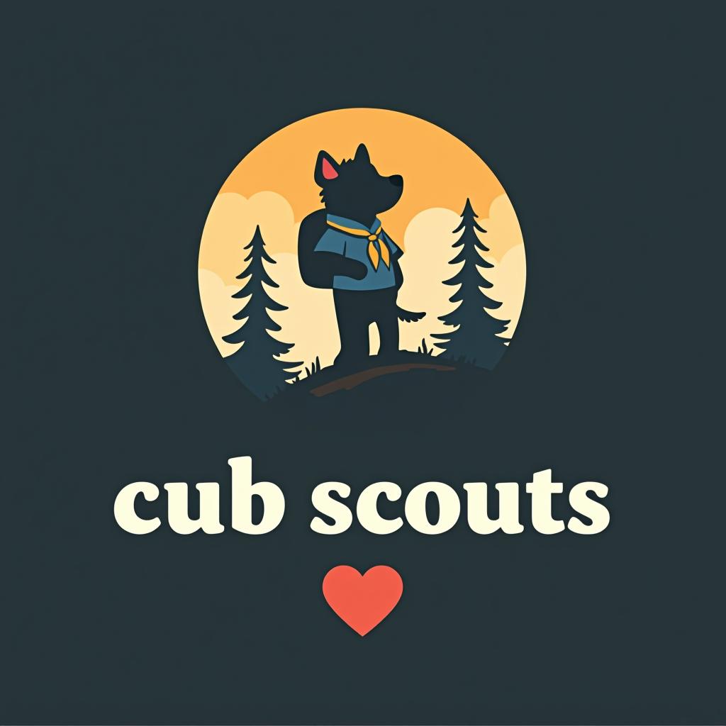  design a logo, , with the text 'cub scouts ⚜️'.