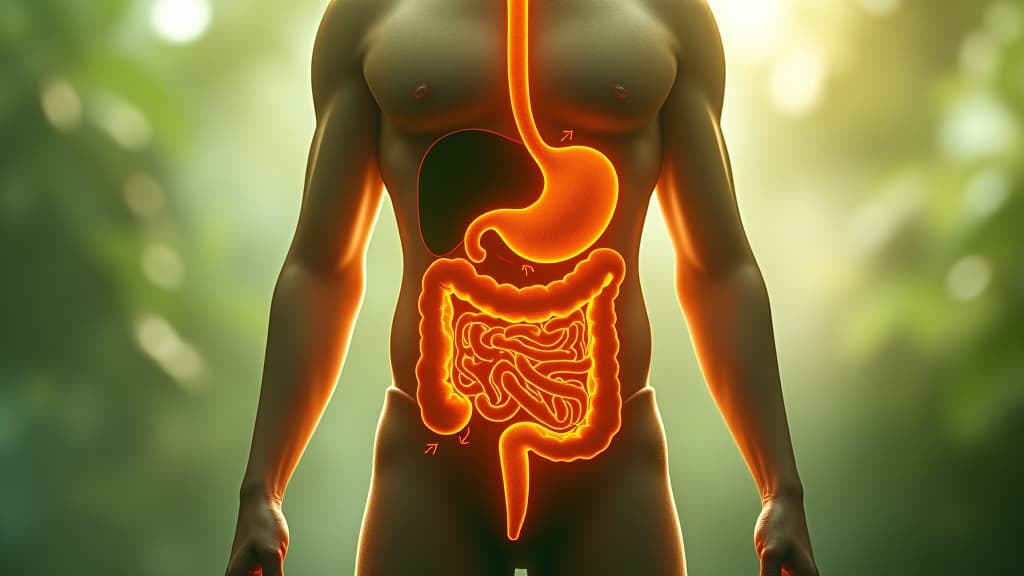  scenes about health and fitness, an illustrative diagram showing the digestive system benefiting from guava leaf tea, with arrows and labels explaining the process. hyperrealistic, full body, detailed clothing, highly detailed, cinematic lighting, stunningly beautiful, intricate, sharp focus, f/1. 8, 85mm, (centered image composition), (professionally color graded), ((bright soft diffused light)), volumetric fog, trending on instagram, trending on tumblr, HDR 4K, 8K