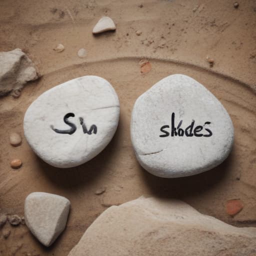 Couple of rocks written name Svukes