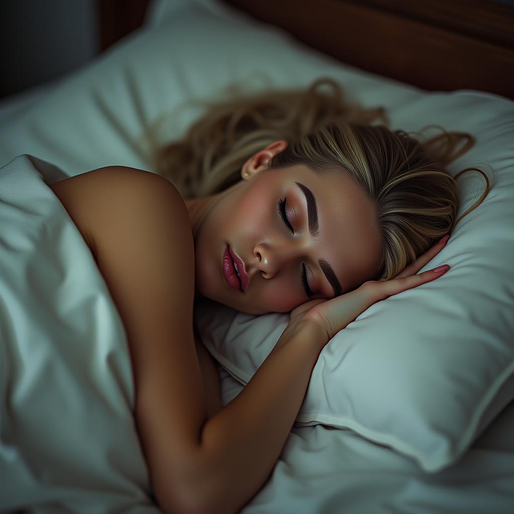  make an image of a blonde woman sleeping