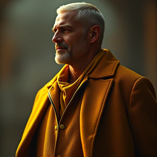  a golden men hyperrealistic, full body, detailed clothing, highly detailed, cinematic lighting, stunningly beautiful, intricate, sharp focus, f/1. 8, 85mm, (centered image composition), (professionally color graded), ((bright soft diffused light)), volumetric fog, trending on instagram, trending on tumblr, HDR 4K, 8K