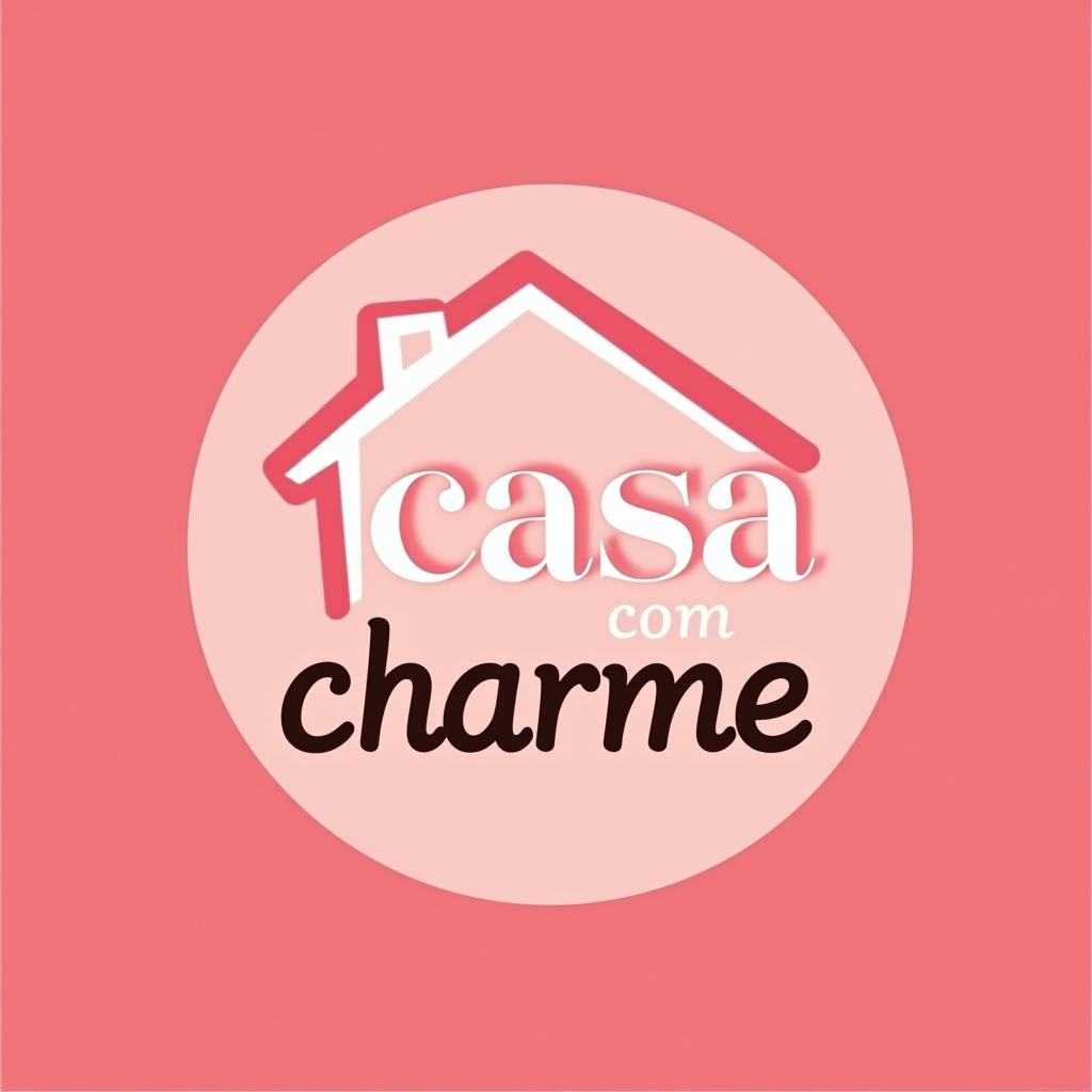  design a logo, crie um logo fofa para instagram de casa com charme na cor rosa ou roxo , with the text 'casa com charme'.