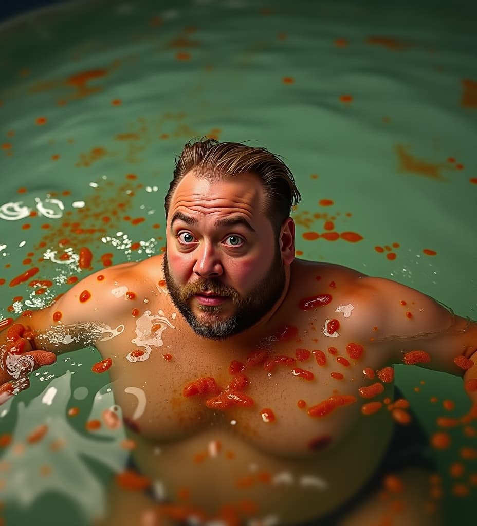  comedian bobby lee swimming in a pool of vomit