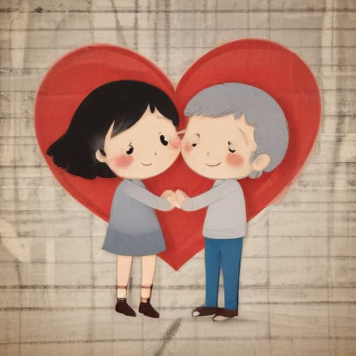 Amor in Dibujo animado style with Muro Antiguo background