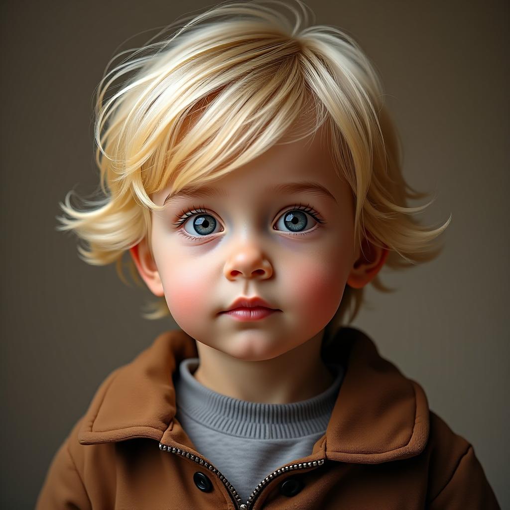  make an image of a little boy with blonde hair