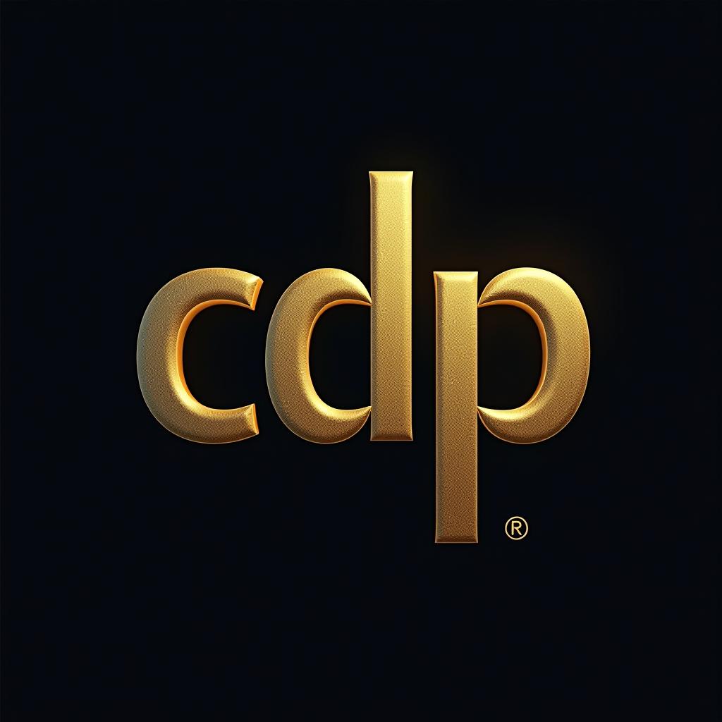  design a logo, logo qui se rapproche du chiffre d’or, cinéma , with the text 'cdp'.