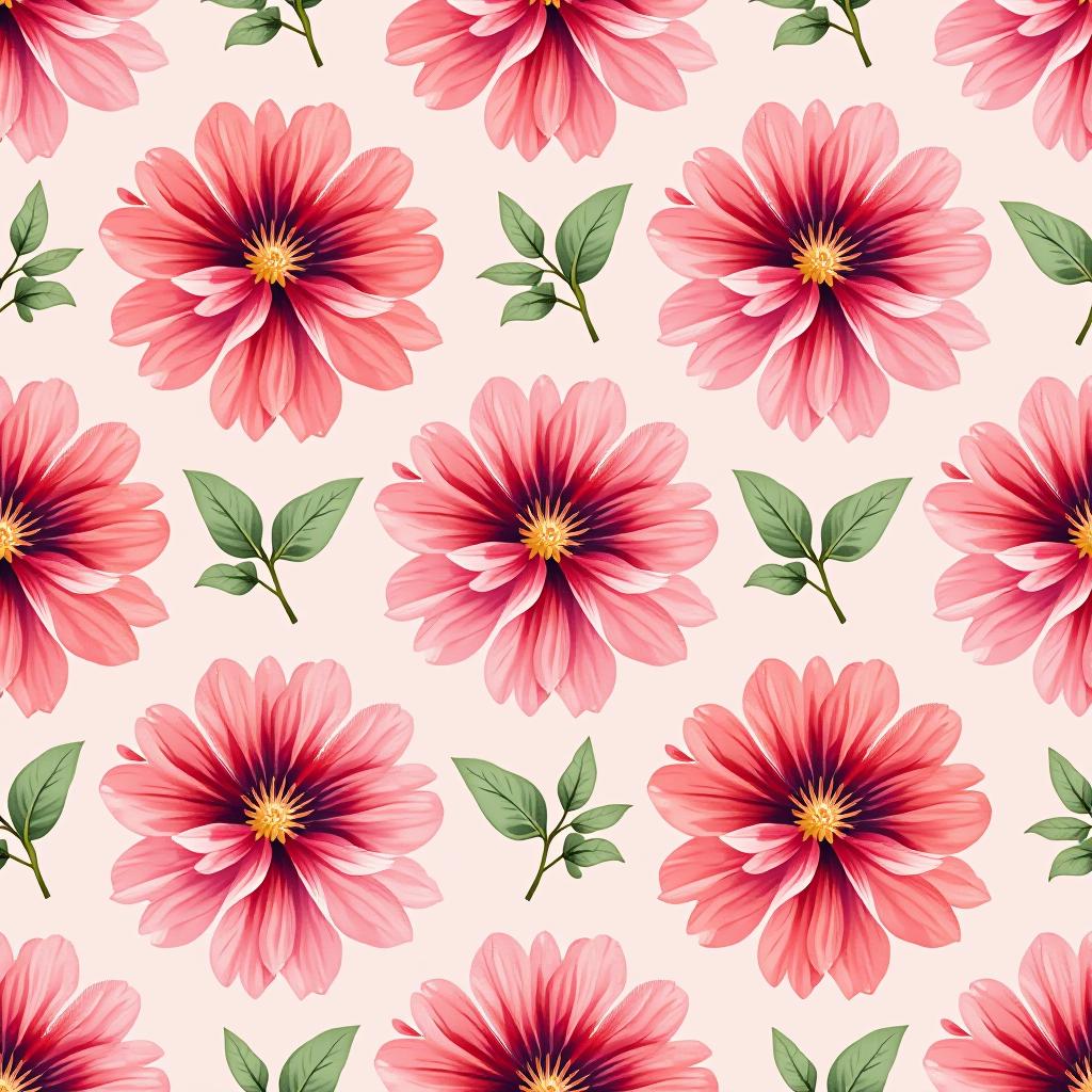  create a seamless digital design featuring a pattern of large, beautiful flowers with soft, watercolor like effects. the flowers should cover the entire surface, creating a bold, elegant, and continuous look. the overall style should be light and airy, with delicate leaves and petals to enhance the natural, floral theme. the design should be seamless to ensure it can be used in repeating patterns or wraps.