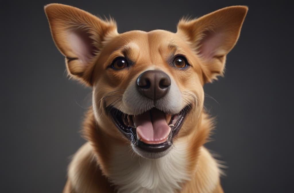 dog smiles --ar 3:2 high quality, detailed intricate insanely detailed, flattering light, RAW photo, photography, photorealistic, ultra detailed, depth of field, 8k resolution , detailed background, f1.4, sharpened focus