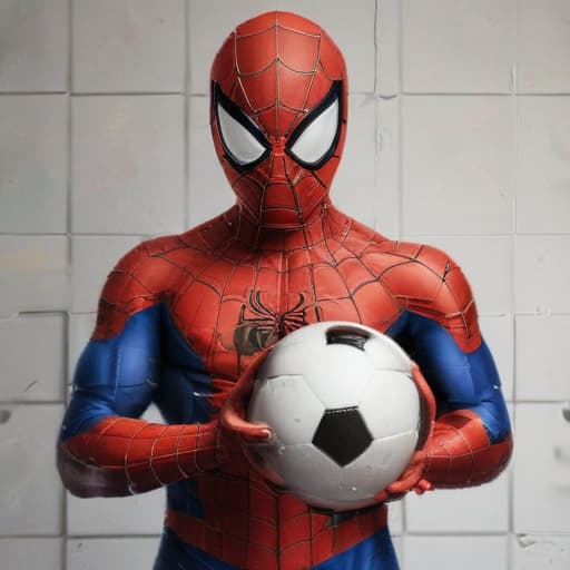 Crear imagen de cómic spider man con fútbol