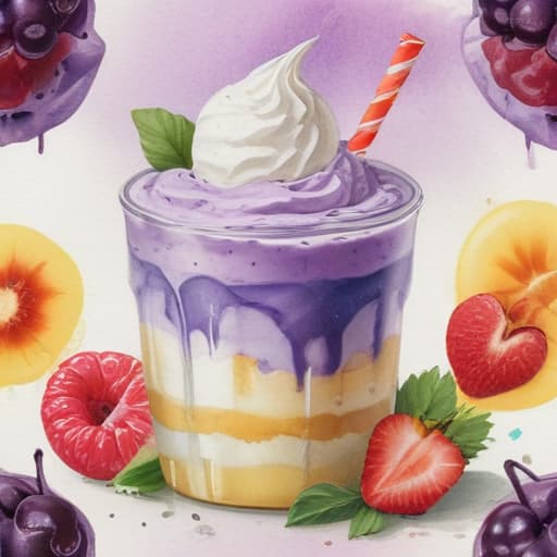 halo halo dessert watercolour