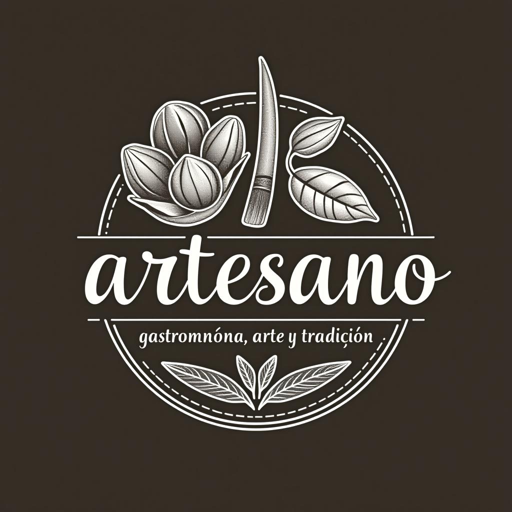  design a logo, in a pencil style. nombré de la marca “artesano” gastronomía, arte y tradición elegante y simple