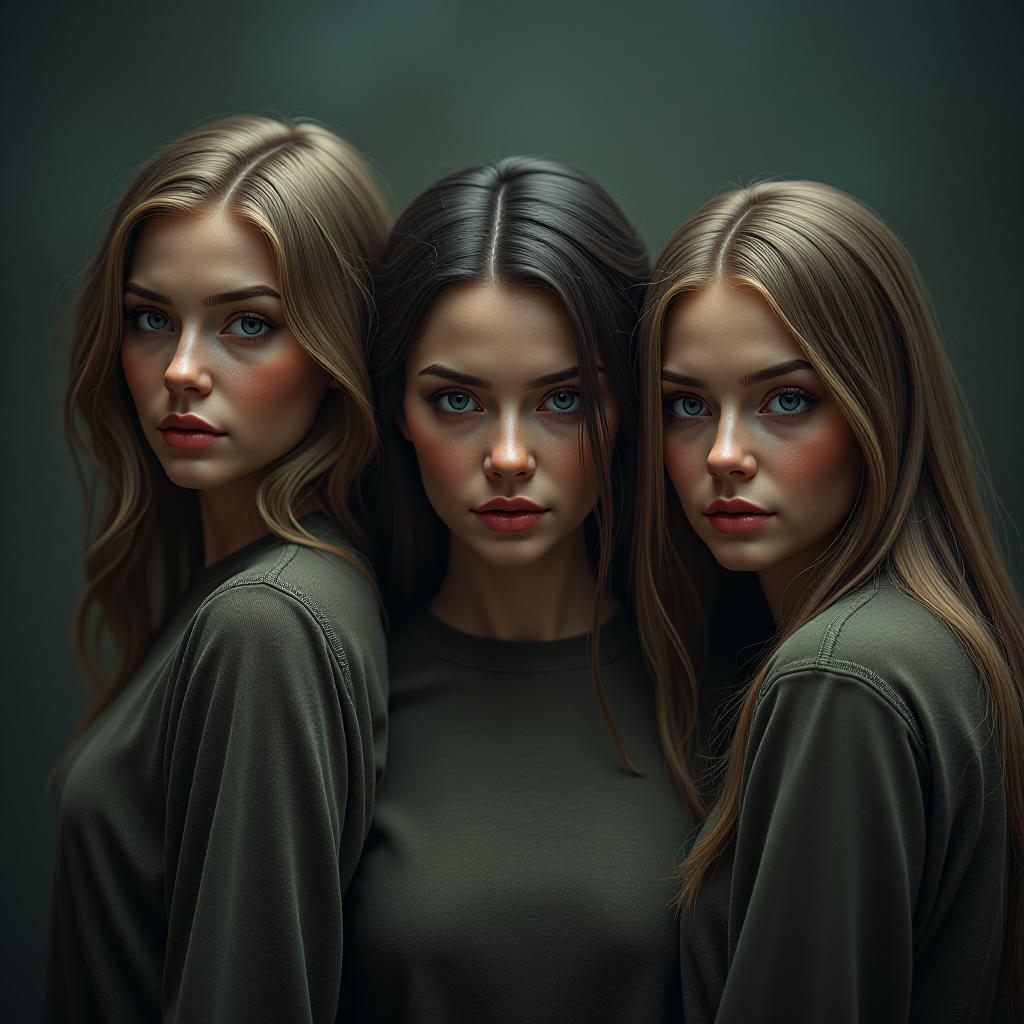  left: jada miller (25) center: jade miller (24) right: jayne miller (22) kidnapped by malcolm burns photo realistic, highly intricate and detailed, masterpiece, ultra high res,photography,8k resolution