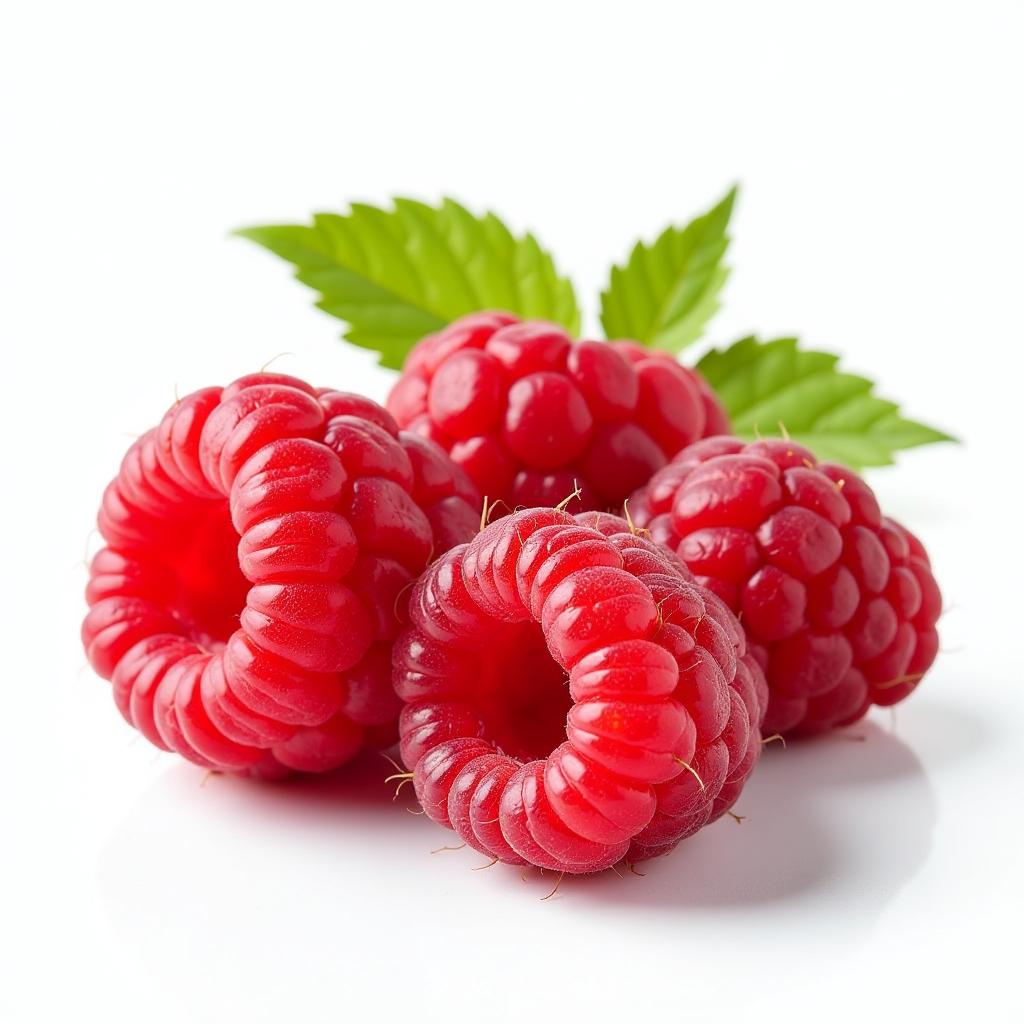  fresh raspberries, isolated on white background, vibrant and juicy, vibrant, high quality, high details, hd, perfect composition, 4k epic detailed, highly detailed, sharp focus, high resolution