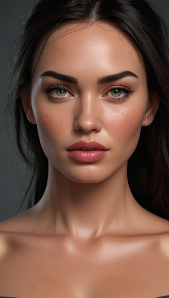 megan fox looking, real life,, trending on art station, (detailed face), ((upper body)), (front view),(masterpiece:1.4),(photorealistic:1.4),(high resolution),(exquisitely detailed),(beautiful detailed light),(ultra_color),(perfect anatomy),best quality,ultra high definition,(cinematic light),<lora:ClothingAdjuster3:-0.5>