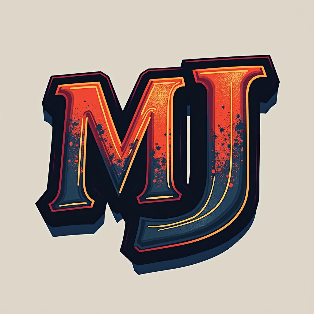  design a logo, com as letras mj e risco no meio das letras