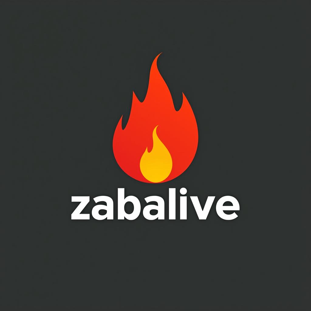  design a logo, balón con fuego, with the text 'zabalive'.